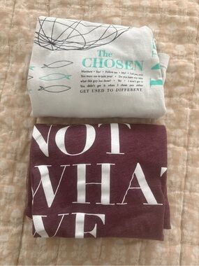The Chosen Graphic Tees Pack - Off White & Burgundy Printed T-Shirts